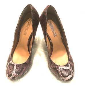 Cosmopolitan Multi-Colored Snake Print High Heels